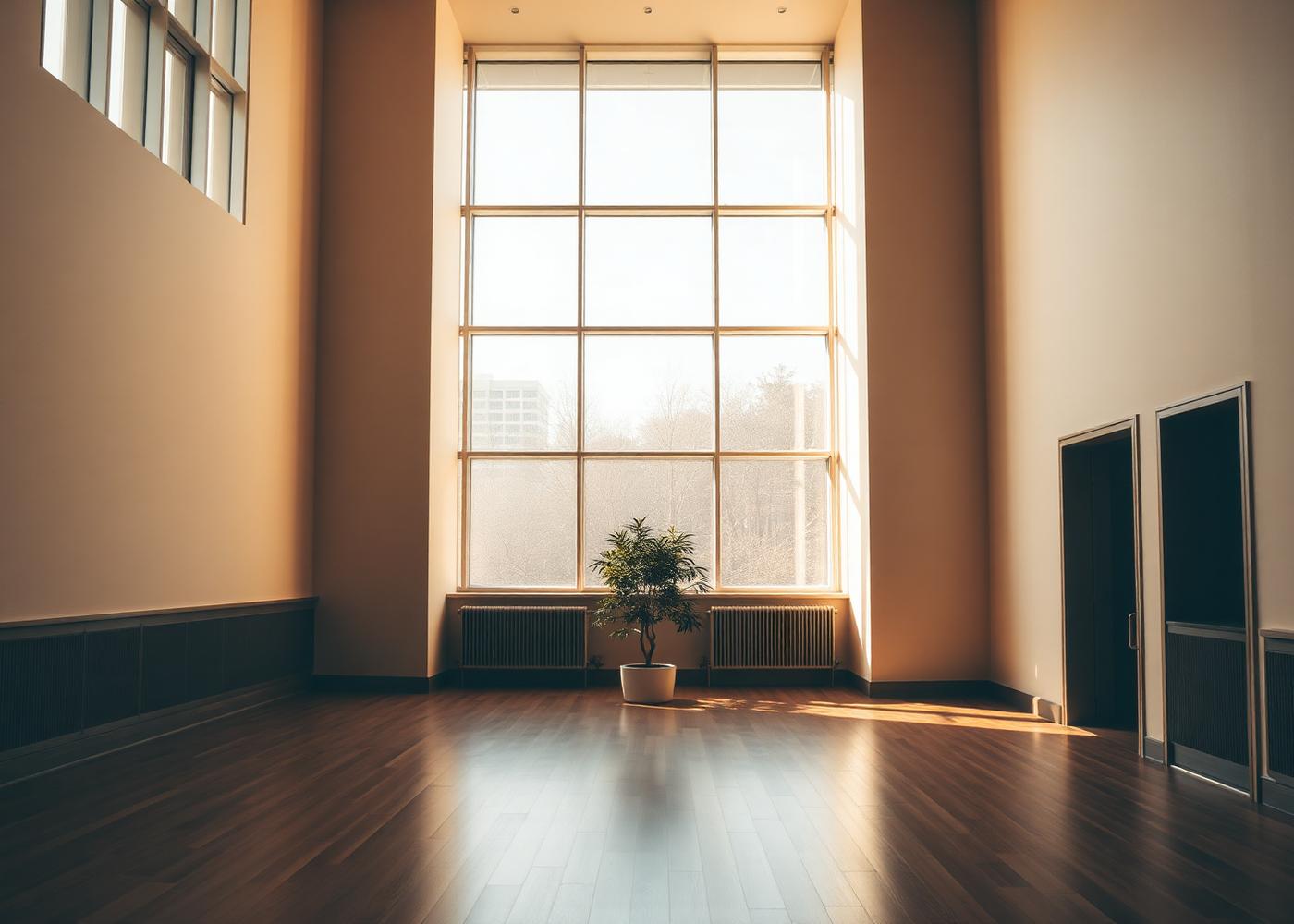 Intérieur d'un bureau lumineux, atmosphère calme